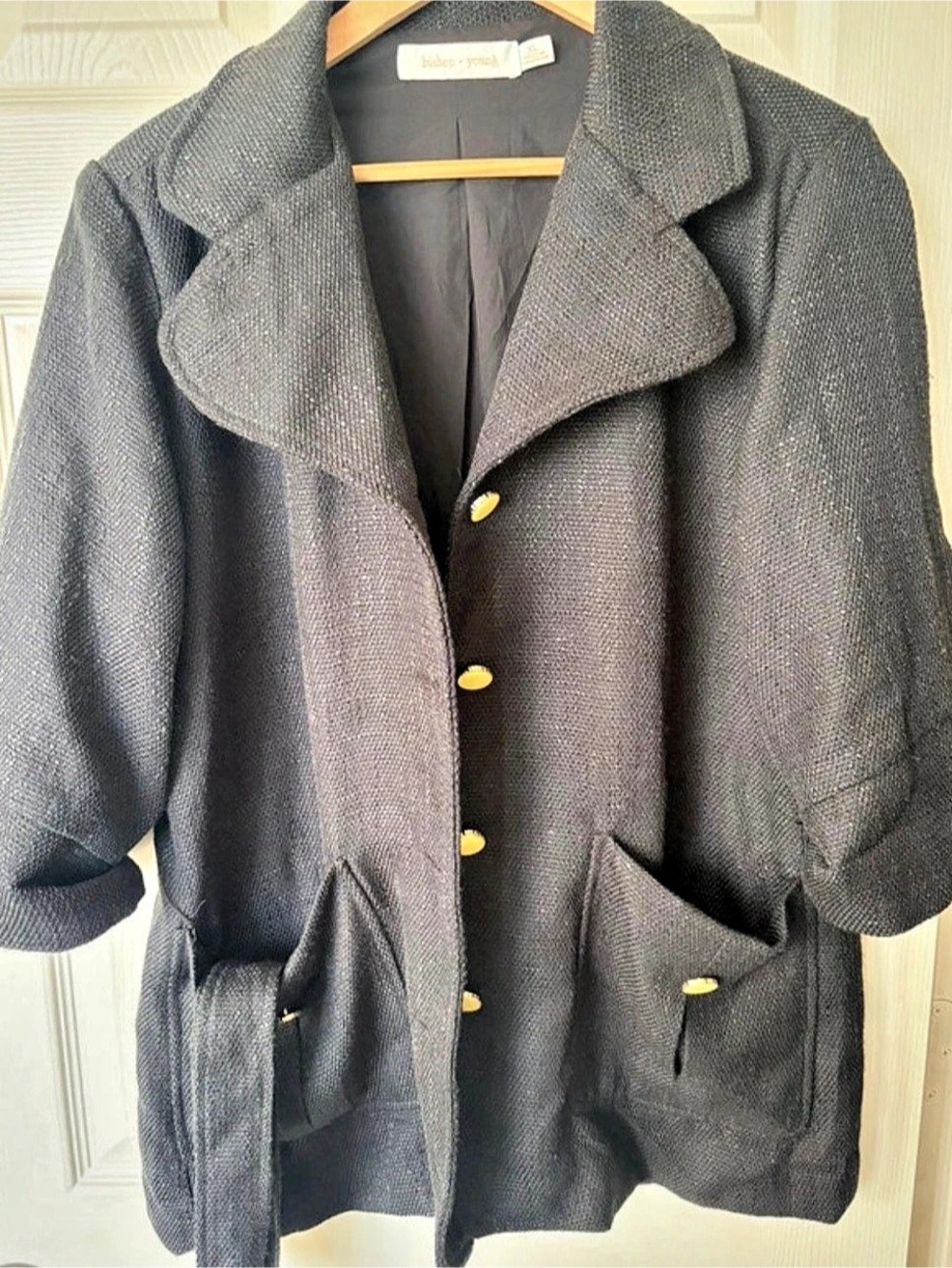 Bishop + Young Women's Textured Jacket in Black Like New